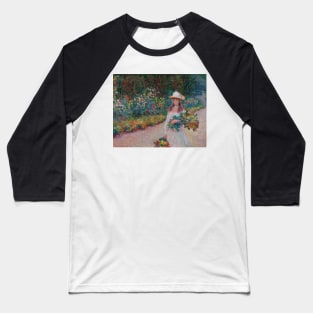 Jeune Fille Dans le Jardin de Giverny by Claude Monet Baseball T-Shirt